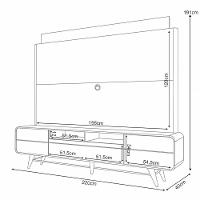 Estante Painel Para Tv 85 Pol Orgânico Com Led Royal B01 Off White Cinamomo - Lyam Decor