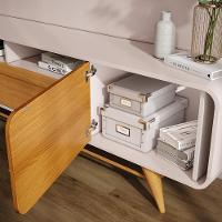 Estante Painel Para Tv 85 Pol Orgânico Com Led Royal B01 Off White Cinamomo - Lyam Decor - 6