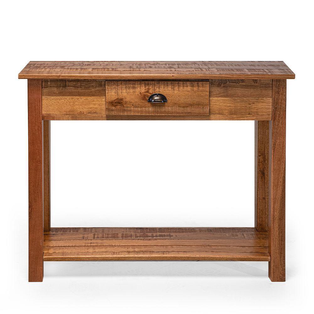 Aparador De Apoio Rústico Decorativo Em Madeira Maciça Bh 80cm - Natural - Bege - 1