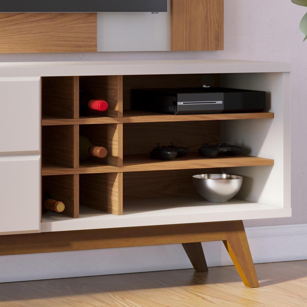 Rack Para Sala Makai Com Painel Para Tv 70 Pol Lara C04 Freijó Off White Matte - Lyam Decor - 6