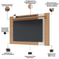 Rack Para Sala Makai Com Painel Para Tv 70 Pol Lara C04 Freijó Off White Matte - Lyam Decor