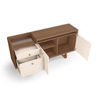 Buffet Aparador Noeli Com Bandeja Lateral Pés Em Madeira Mdp/mdf Castanho/off White G26 - Gran Belo - 7