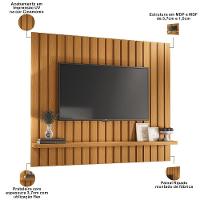Rack Para Sala émile Com Painel Para Tv Ripado 60 Pol Conect B01 Off White Cinamomo - Lyam Decor - 3