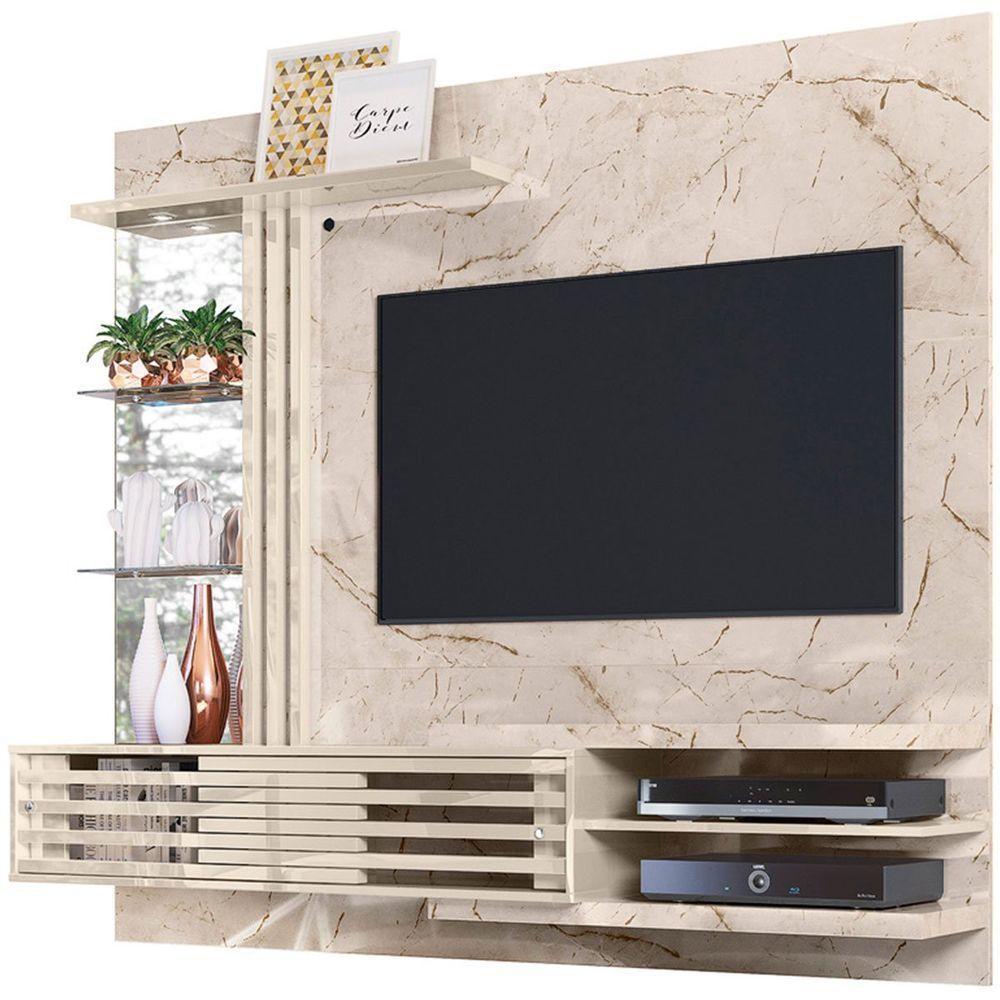 Painel Suspenso Para Tv 55 Polegadas Com 2 Portas Sidnei Calacata/off White - 1