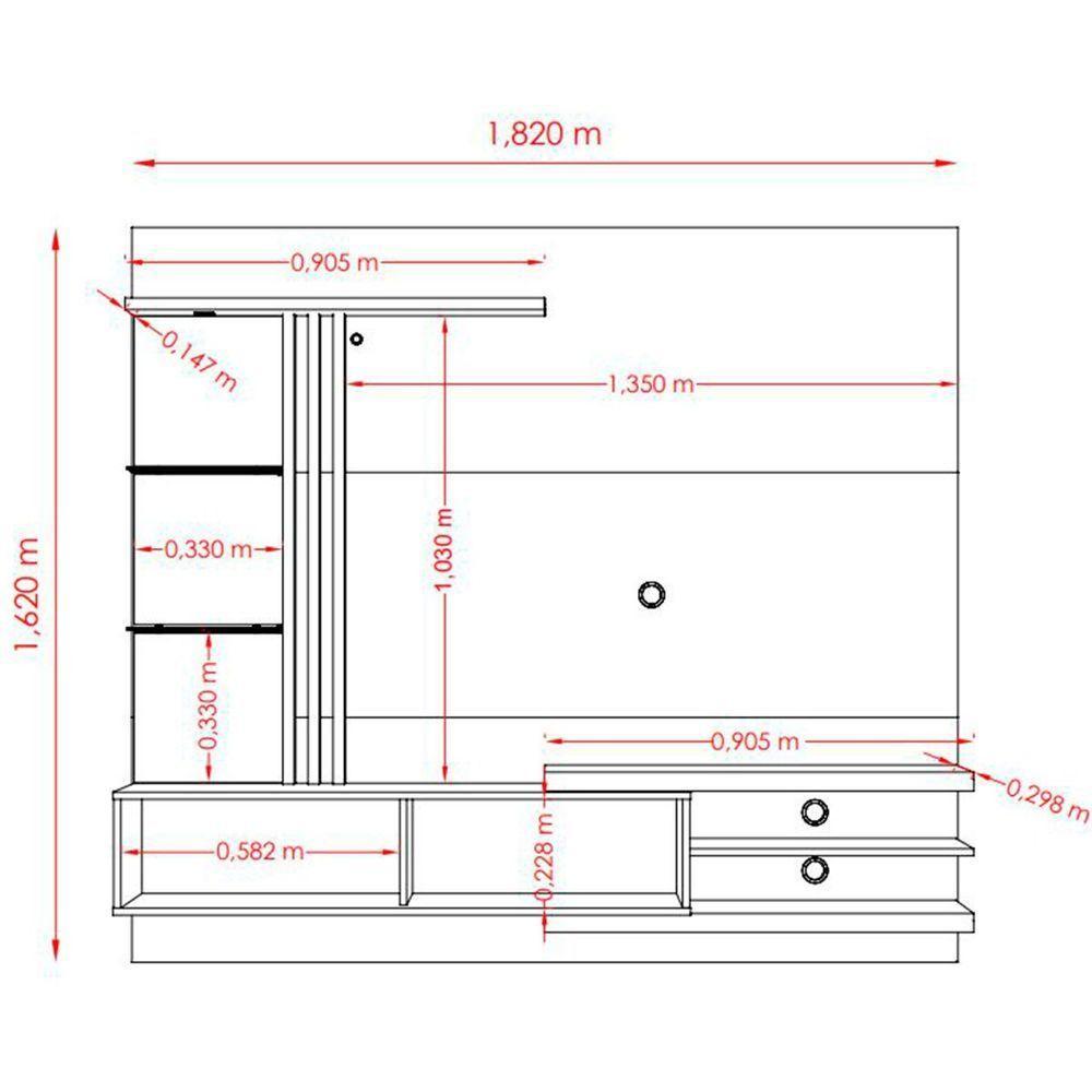 Painel Suspenso Para Tv 55 Polegadas Com 2 Portas Sidnei Calacata/off White - 4