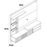 Painel Suspenso Para Tv 55 Polegadas Com 2 Portas Sidnei Calacata/off White - 2