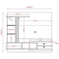 Painel Suspenso Para Tv 55 Polegadas Com 2 Portas Sidnei Calacata/off White