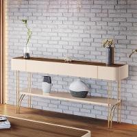 Conjunto Home Com led Aparador E Mesa De Centro Rennes Mdf/mdp Off White/castanho G26 - Gran Belo - 2