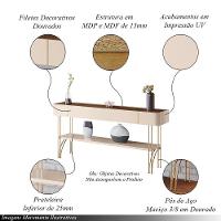 Conjunto Home Com led Aparador E Mesa De Centro Rennes Mdf/mdp Off White/castanho G26 - Gran Belo - 5