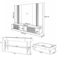 Conjunto Home Com led Aparador E Mesa De Centro Rennes Mdf/mdp Off White/castanho G26 - Gran Belo - 8