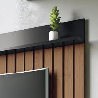 Painel Suspenso Ripado Decorativo Stesso Para Tv Até 55 Polegadas Castanho/preto G26 - Gran Belo - 6