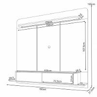 Painel Para Tv 70 Pol Bancada Suspensa Orgânica Cheri B01 Off White Castanho - Lyam Decor