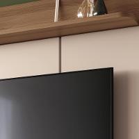 Painel Para Tv 70 Pol Bancada Suspensa Orgânica Cheri B01 Off White Castanho - Lyam Decor - 6