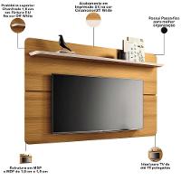 Painel Para Tv 70 Pol Orgânico 180cm Contour B01 Cinamomo Off White - Lyam Decor - 3