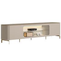 Rack Para Sala De Estar Tv 85 Pol Com Led Elysia L05 Off White Fosco - Lyam Decor - 1