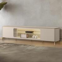 Rack Para Sala De Estar Tv 85 Pol Com Led Elysia L05 Off White Fosco - Lyam Decor - 2