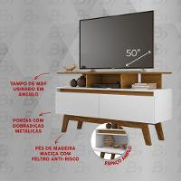 Rack Para Tv Até 50 Polegadas Com Nicho E 2 Portas Retrô Multimóveis Cr45294 Cinamomo Branco - 3