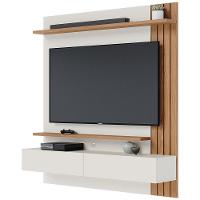 Painel Para Tv 65 Pol Com Bancada Suspensa 150cm Will C04 Off White Matte Freijó - Lyam Decor - 1