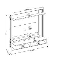 Painel Para Tv 65 Pol Com Bancada Suspensa 150cm Will C04 Off White Matte Freijó - Lyam Decor - 2