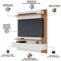 Painel Para Tv 65 Pol Com Bancada Suspensa 150cm Will C04 Off White Matte Freijó - Lyam Decor - 5
