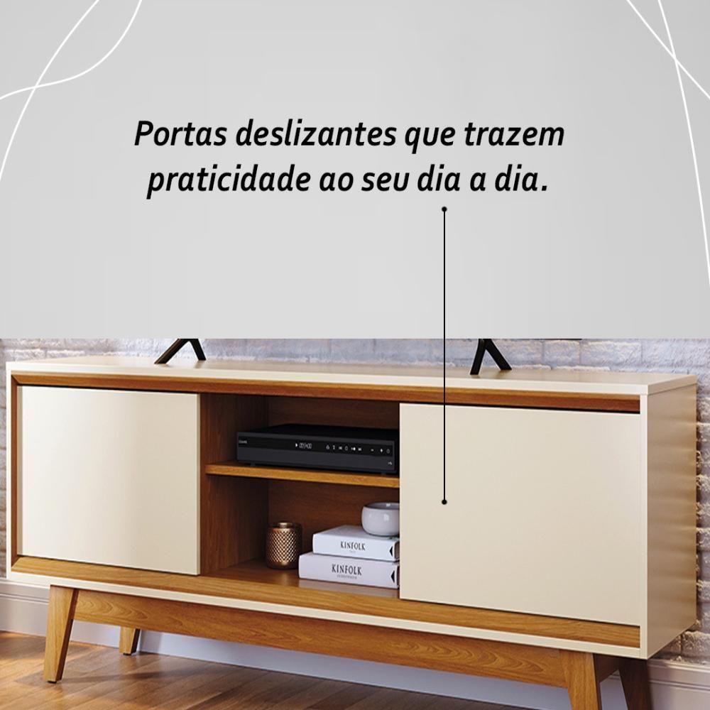 Rack Bancada 2 Portas Tvs Até 65 Polegadas Atlas - Cinamomo-off White Cinamomo-off White - 5