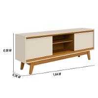 Rack Bancada 2 Portas Tvs Até 65 Polegadas Atlas - Cinamomo-off White Cinamomo-off White - 2