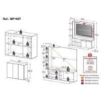 Rack Com Painel Para Tv Até 55 Polegadas E Aparador 3 Portas Multimóveis Mp1097 Branco/lacca Fumê - 6