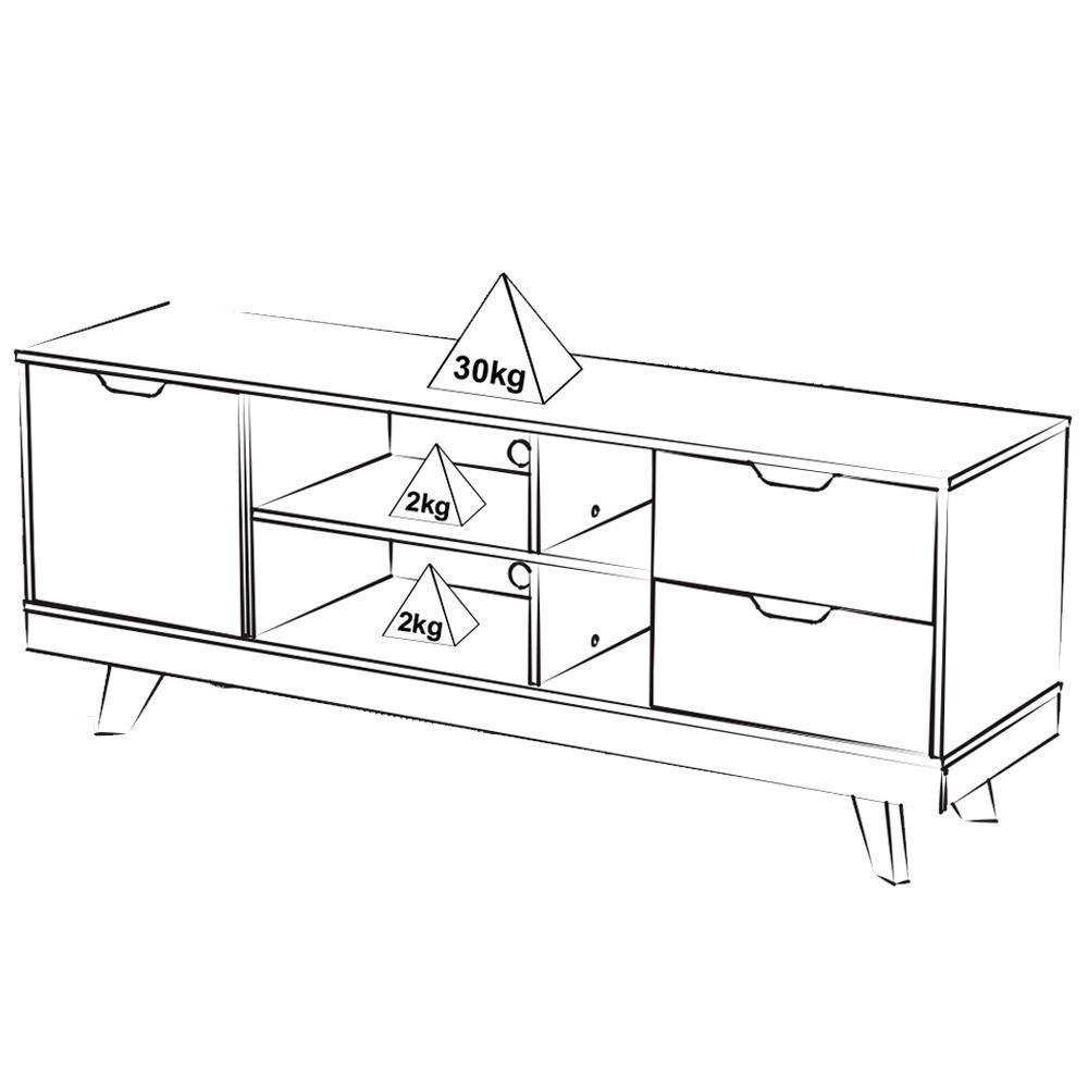 Rack Bancada Para Tv 65 Pol 160 Cm 4225 Off White Carvalho Arly Off White Carvalho - 7