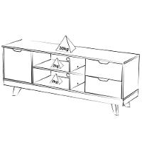 Rack Bancada Para Tv 65 Pol 160 Cm 4225 Off White Carvalho Arly Off White Carvalho - 7