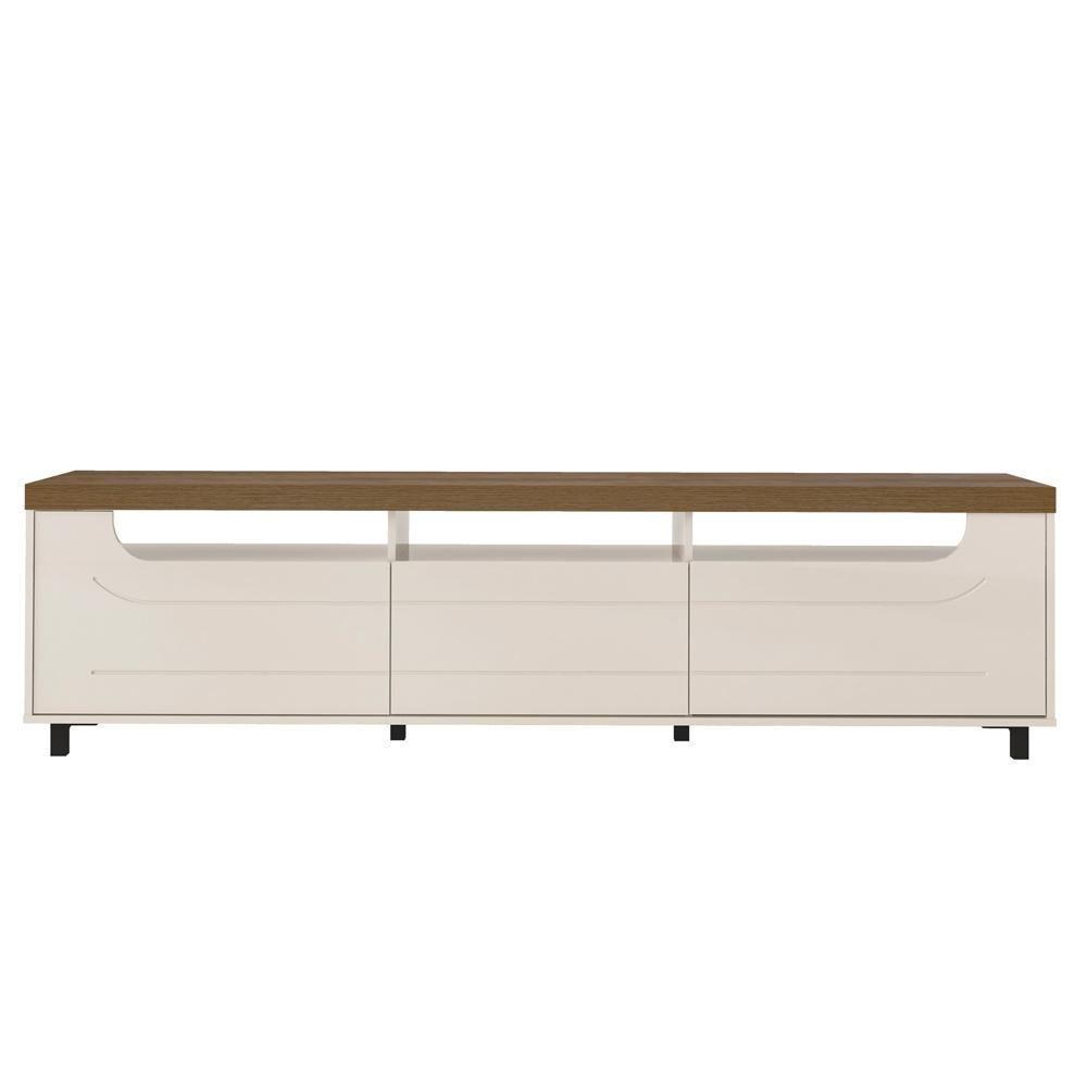 Rack Sala De Estar Tv 75 Pol 200 Cm 4441 Pinho Off White Arly - 5