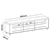 Rack Sala De Estar Tv 75 Pol 200 Cm 4441 Pinho Off White Arly - 3