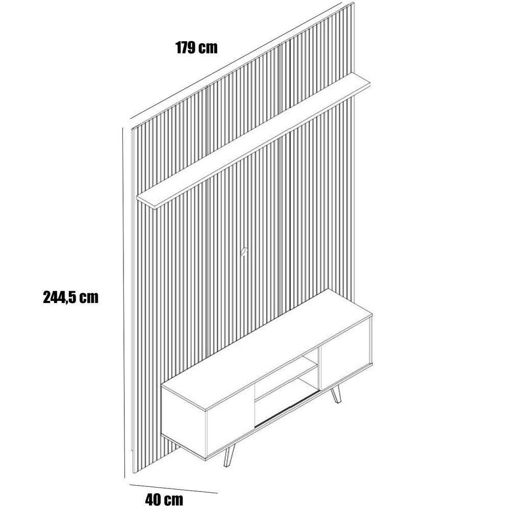 Painel Para Tv 65 Polegadas Composição Bancada Panor Cinamomo/off White - 2