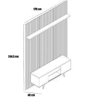 Painel Para Tv 65 Polegadas Composição Bancada Panor Cinamomo/off White - 2