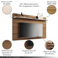 Painel Suspenso Decorativo 1.8 Tv Até 70 Pol. Sala De Estar Kirby Castanho/off White G26 - Gran Belo - 2