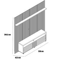 Painel Para Tv 75 Polegadas Composição Bancada Prestigio Cinamomo/off White - 2