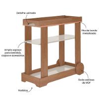 Carrinho Bar Com Rodizios 80 Cm 4659 Cinamomo Off White Arly Cinamomo Off White - 6