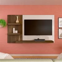 Painel Suspenso Tv 50 Pol 160 Cm 4157 Pinho Ripado Off White Arly Pinho Ripado Off White - 2