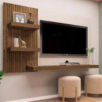 Painel Suspenso Tv 50 Pol 160 Cm 4157 Pinho Ripado Off White Arly Pinho Ripado Off White - 3