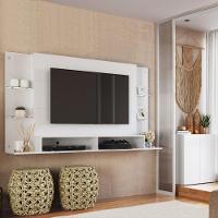 Painel Para Tv 60 Polegadas Com Prateleiras Vidro E Aparador 2 Portas Multimóveis Mp1099 Branco - 1
