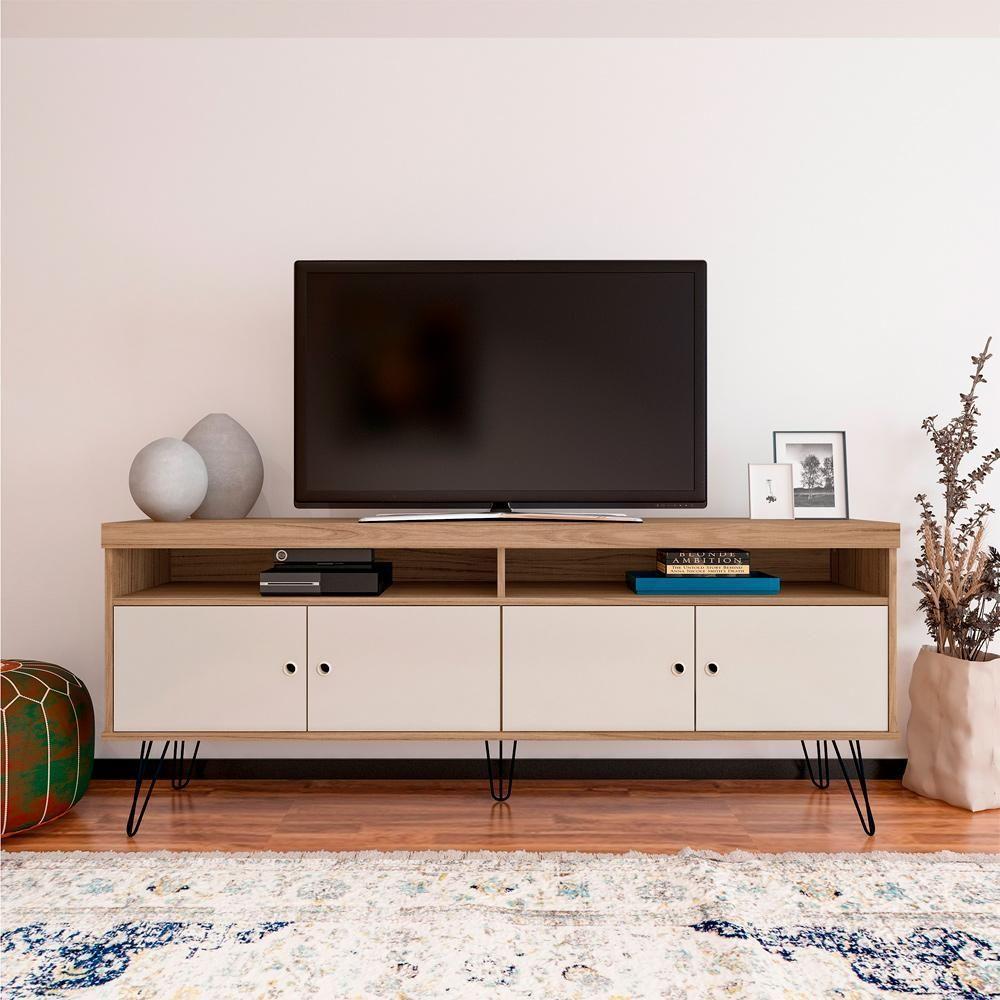 Rack Para Sala De Tv 75 Pol 160 Cm 4217 Carvalho Off White Arly Carvalho Off White - 8