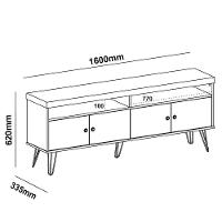 Rack Para Sala De Tv 75 Pol 160 Cm 4217 Carvalho Off White Arly Carvalho Off White - 3