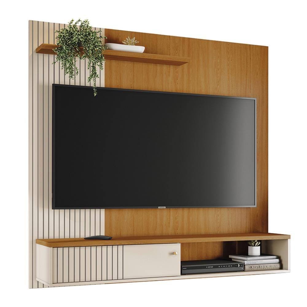 Painel Bancada Suspensa 1 Porta Tvs Até 65 Polegadas Aurora - Cinamomo-off White - 8