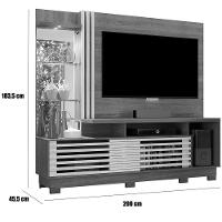 Estante Home Theater C/ Pés Para Tv 60 Polegadas Paula Cinamomo/off White - 2