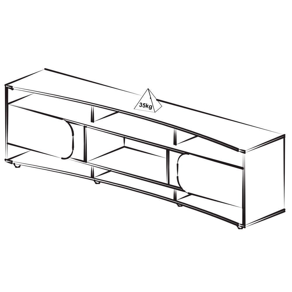 Rack Bancada Para Tv 86 Pol 220 Cm 4501 Off White Pinho Arly Off White Pinho - 4
