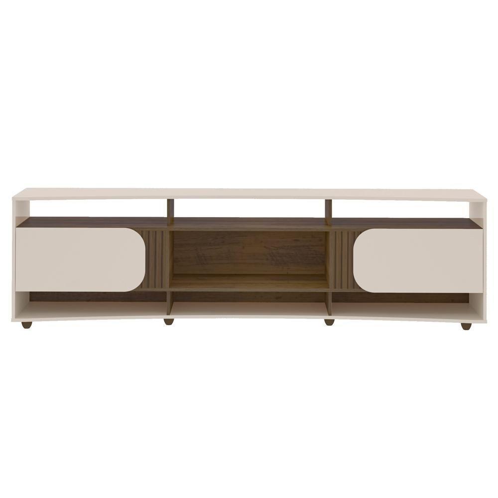 Rack Bancada Para Tv 86 Pol 220 Cm 4501 Off White Pinho Arly Off White Pinho - 6