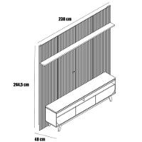 Painel Para Tv 75 Polegadas Composição Bancada Lua Cumaru/opala - 2