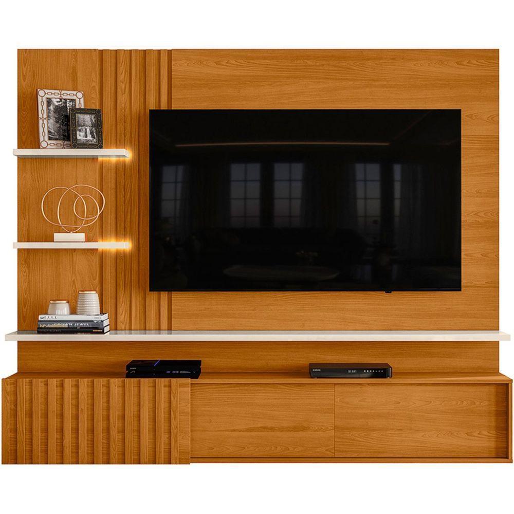 Painel Suspenso Para Tv 65 Polegadas Com 3 Portas Atenis Cinamomo/off White - 1