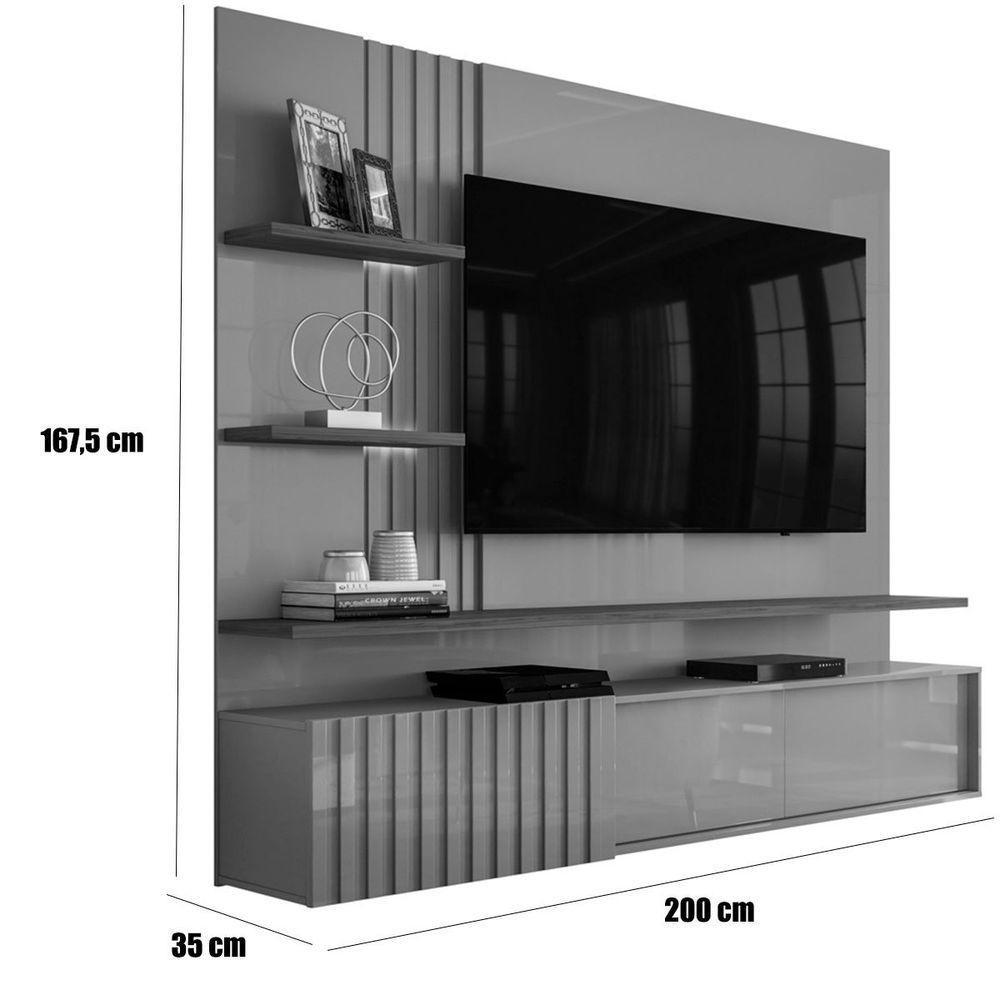 Painel Suspenso Para Tv 65 Polegadas Com 3 Portas Atenis Cinamomo/off White - 7