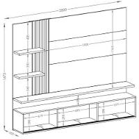 Painel Suspenso Para Tv 65 Polegadas Com 3 Portas Atenis Cinamomo/off White - 5