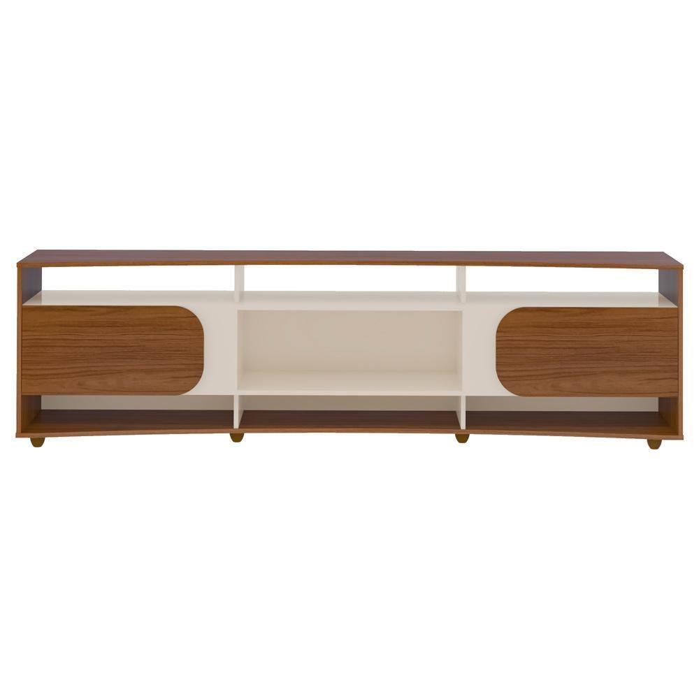 Rack Bancada Para Tv 86 Pol 220 Cm 4502 Cedro Off White Arly Cedro Off White - 6